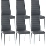 CLP Esszimmerstuhl Mayfair (6er Set), gepolstert mit Vierfußgestell grau