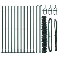 vidaXL Maschendrahtzaun Set aus 2 Grün Metall, beschichteter Draht Groß