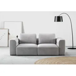 2-Sitzer RAUM.ID "Cushid", grau, B:218cm H:62cm T:109cm, 88% Polyester, 12% Polyacryl, Sofas, Modulsofa, bestehend aus 2 Teilen, Breite 218 cm