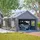Outsunny Carport Zeltgarage 3,00 x 3,00 m dunkelgrau inkl. Rolltür und Belüftungsfenster
