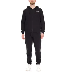LOTTO Classic Herren Trainings-Anzug mit Marken-Details Baumwoll Sport-Anzug Jogging-Anzug MJOV10001NET Schwarz - XL