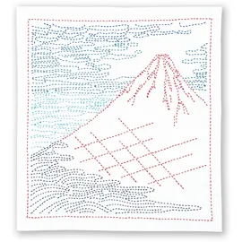 OM System Olympus Thread Sashiko Stickpackung Hana Fukin Hokusai Katsushika Serie Fine Breezy Day Stoff bedruckt