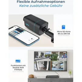 Reolink 4K PoE Überwachungskamera Outdoor mit Personen-/Autoerkennung, 5X optischer Zoom,Farbige Nachtsicht, 2-Wege-Audio, RLC-811A-Schwarz