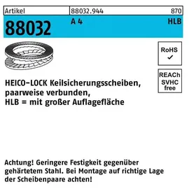 HEICO Befestigungstechnik Keilsicherungsscheibe R 88032 HLB- 5S A 4 geklebt breit 200 Stück