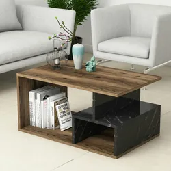 Skye Decor, Arte- Arte 2040MZA, Dunkle,Walnuss, Couchtische, 54x90x42 cm, 100% Melaminbeschichtete Partikelplatte
