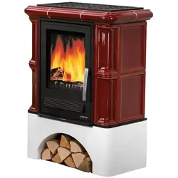 JUSTUS Kachelofen »Bavaria«, bordeauxrot, Keramik, 7 kW