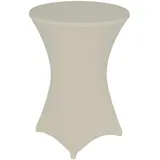 TexDeko 2er-Set Stretch Stehtischhusse für Bistrotisch Ø 70-75 cm Creme | strapazierfähig verstärkte Fußtaschen bügelfrei waschbar
