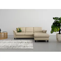 Ecksofa SIT & MORE "Maggiore L-Form", beige, B:258cm T:173cm, 100% Polyester, Sofas, wahlweise mit Kopfteilverstellung, Bettfunktion und Bettkasten