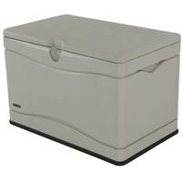 LIFETIME Auflagenbox & Kissenbox 302 Liter Fassungsvermögen | 99x61x66 cm Grau Kunststoff | Aufbewahrungsbox für Gartenutensilien