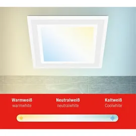 Telefunken LED Panel LED Deckenleuchte, Deckenlampe dimmbar, inkl. Fernbedienung, RGB Funktion, 24 Watt, 2400lm, Timerfunktion, 445x445x63mm (LxBxH), 318806TF,
