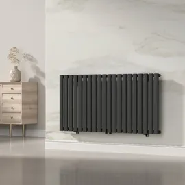 neu.haus Designheizkörper Nore 600 x 1200 mm 857 W schwarz Mittelventil