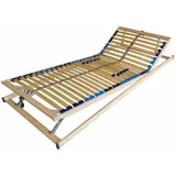 Lattenrost 28 Leisten, verstellbar, stabilisierender Mittelgurt MONTIERT, Matratzen Perfekt, Kopfteil 8 Fach Verstellbar, Fußteil 8 Fach Verstellbar, verstellbarer Lattenrost, made in Germany 90 cm x 190 cm x 5 cm