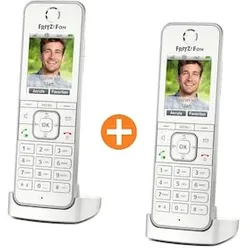 2x AVM FRITZ!Fon C6 White schnurloses DECT Komforttelefon für FRITZ!Box