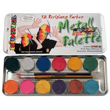 Eulenspiegel Schminkpalette 12 Perlglanz Farben Metalletui