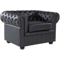 Sessel CHESTERFIELD Echtleder Schwarz