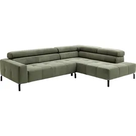Home Affaire Ecksofa HOME AFFAIRE "Claya, L-Form, incl. Kopfteilverstellung, Breite 276 cm", grün (oliv), B:276cm H:71cm T:219cm, 95% Polyester, 5% Nylon, Sofas, Ecksofa, wahlweise elektrischer Sitzvorzug