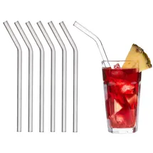 TFA Dostmann GlasWerk Curved Trinkhalme aus Glas 23cm 6St.