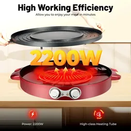 CNCEST Hot Pot 2200W 2 in 1 rot