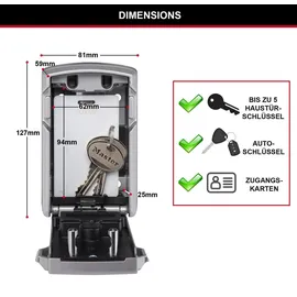 Master Lock Schlüsselsafe 5441EURD 12,7 x 8,3 x 5,9 cm Grau/Schwarz