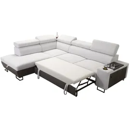 kaiser möbel Modernes Luxus-Ecksofa mit Schlaffunktion MELODY VII Tauro/Freya Graphit/Hellgrün Links