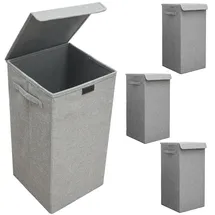 Dune Design 3er Set 50L Wäschekorb mit Deckel - XXL Wäschesammler