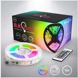 B.K.Licht - LED Strip 3m mit Fernbedienung, buntes RGB Licht-Streifen SMD 5050 Leiste, Farbwechsel selbstklebend