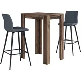 byLIVING Bargruppe »Essgruppe Nele, Stühle Simone«, (Set, 3 tlg., Tisch mit Barhockern), Barhocker, Bartisch, schwarz