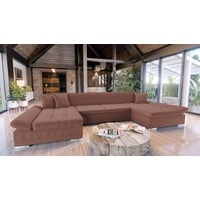 MIRJAN24 Wohnlandschaft Alia Cord, 2 Bettkasten und Schlaffunktion, U-Form Ecksofa vom Hersteller, Sofa Couch rosa