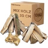 VBChome Brennholz aus Hartholz Menge 10 kg Holz Eiche Espe Birke Holzscheite 30cm Getrocknetes Holz Kaminholz Lagerfeuer und Ofen Kaminöfen Feuerholz Auswahl 10-500 kg Natürlich Holz Einsatzbereit