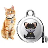 Rppiup GPS Tracker für Katzen Hunde, Mini GPS Katze Tracker/Hund Tracker, Haustier Tracker für Katzen, Hund Tracker ohne monatliche Gebühren, Echtzeit-Standortverfolgung, Wasserdicht Katze Tracker GPS