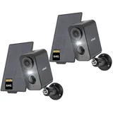 ieGeek Überwachungskamera 3MP Überwachungskamera Außen/InnenAkku (Aussen, Außen/Innen, Außenbereich, drinnen, 2K Kamera Überwachung Kabellos WLAN Aussen IP Kamera Outdoor, 2-tlg., mit PIR Bewegungsmelder 2-Wege-Audio Farbige Nachtsicht Wasserdicht, Cloud/Memory Card Storage Alex 2,4 GHz) schwarz