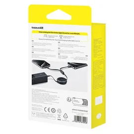 Baseus Mirror, 2-in-1 einziehbares Kabel, USB-C - 2x USB-C, 100W PD, 1m, Schwarz