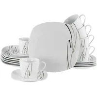 CreaTable Amelie Kaffeeservice 18-tlg. schwarz/grau
