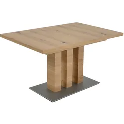 Esstisch K+W KOMFORT & WOHNEN "Santos III", braun (wildeiche natur 433, wildeiche natur 433, wildeiche natur 433), B:130cm H:75cm T:90cm, Tische, Esstisch rechteckig, Untergestell und Tischplatte furniert in Eiche