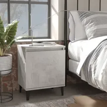 vidaXL Nachttisch mit Metallbeinen Betongrau cm