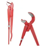 Dönges Eckrohrzange, mit S-Maul, CV Stahl, rot lackiert, Größe 2 |