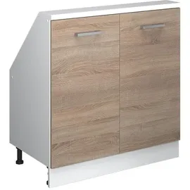 Vicco Unterschrank R-Line 80 x 46 x 81,6 cm Braun/Weiß