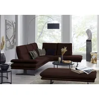 W.SCHILLIG Ecksofa broadway, Designsofa, toller Sitzkomfort, zeitlos, elegant, L-Form, Sitztiefenverstellung, Kopfteil- & Seitenteilverstellung, Breite 284cm braun