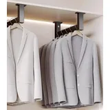 BLUEZY Kleiderstange Schrank Robuste Kleiderstange Aus Aluminium Zur Montage Oben, Kleiderstange Mit Halterung, Höhenverstellbare Garderobenstange Schrankstange Kleiderschrank-Schiene 85cm