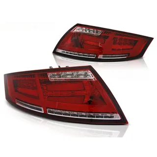 Voll LED Lightbar Rückleuchten für Audi TT 06-14 Rot/Chrom dynamischer Blinker