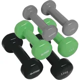 Donic Schildkröt Schildkröt Fitness Vinyl Hantel Set im Koffer, 2x0,5kg/2x1,0kg/2x1,5kg, Heim-Fitnessgerät