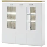 Sconto Highboard 138 x 144 x 38 cm Weiß