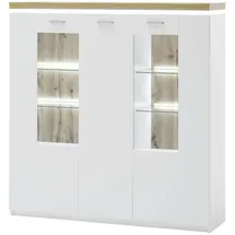 Sconto Highboard 138 x 144 x 38 cm Weiß