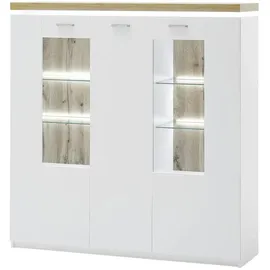 Sconto Highboard 138 x 144 x 38 cm Weiß