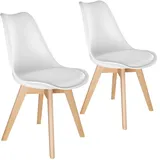 Tectake tectake® Esszimmerstuhl, gepolsterte Sitzfläche, massive Holzbeine, 49 x 56 x 82,5 cm
