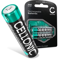 CELLONIC® 2x 1000mAh Wiederaufladbare AAA Batterien für Fernbedienung Taschenlampe - lange Laufzeit, viele Ladezyklen - aufladbare Akku-Batterien Telefon Babyphone Controller - AAA Micro R03 LR03 NiMH