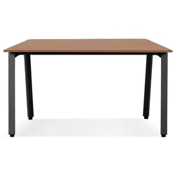 Kadima Design Besprechungstisch Holzdekor  160x160 cm  Teamarbeit Design Robust  Braun-Schwarz  Schreibtisch