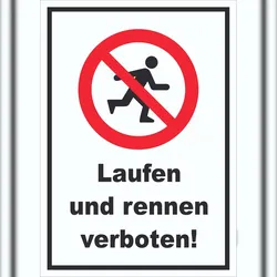HB-Druck Laufen und Rennen verboten Schild A3 (297x420mm)