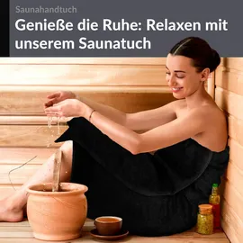 Lashuma Saunatuch 80 x 220 cm schwarz