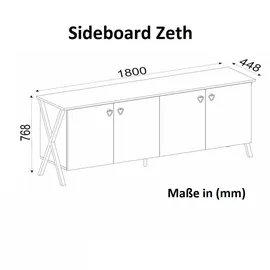 moebel17 Sideboard Zeth Eiche,